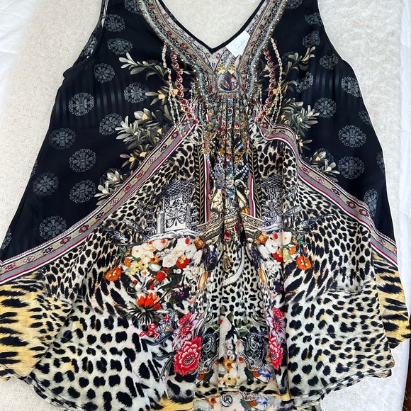 Camilla embellished silk tank top. Size medium - Picture 5 of 15